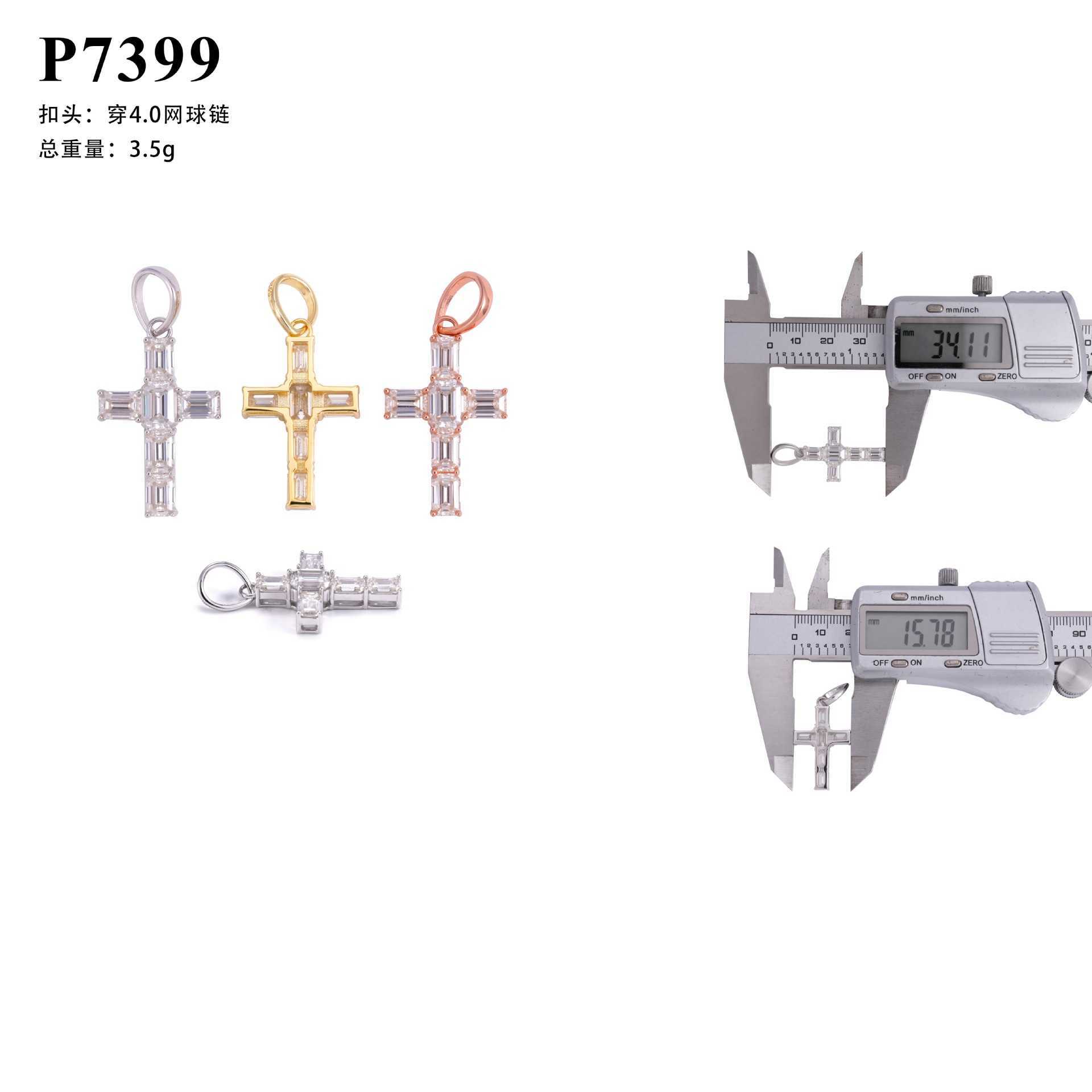 New cross hip-hop pendant 925 silver inlaid moissanite personalized fashion style mens and womens necklace accessories