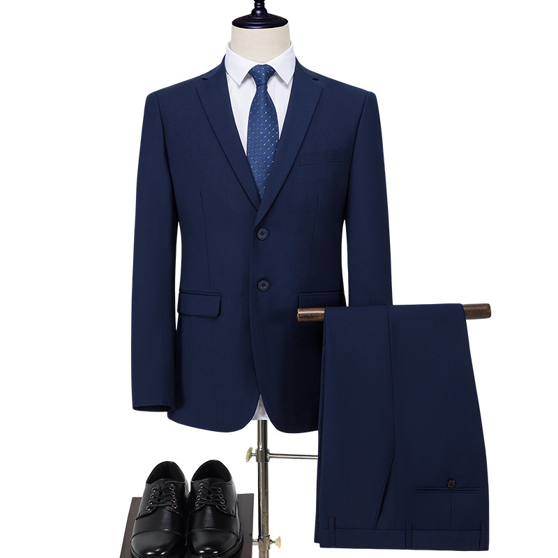H606 Best man groom wedding business casual senior formal slim fit professional small suit men