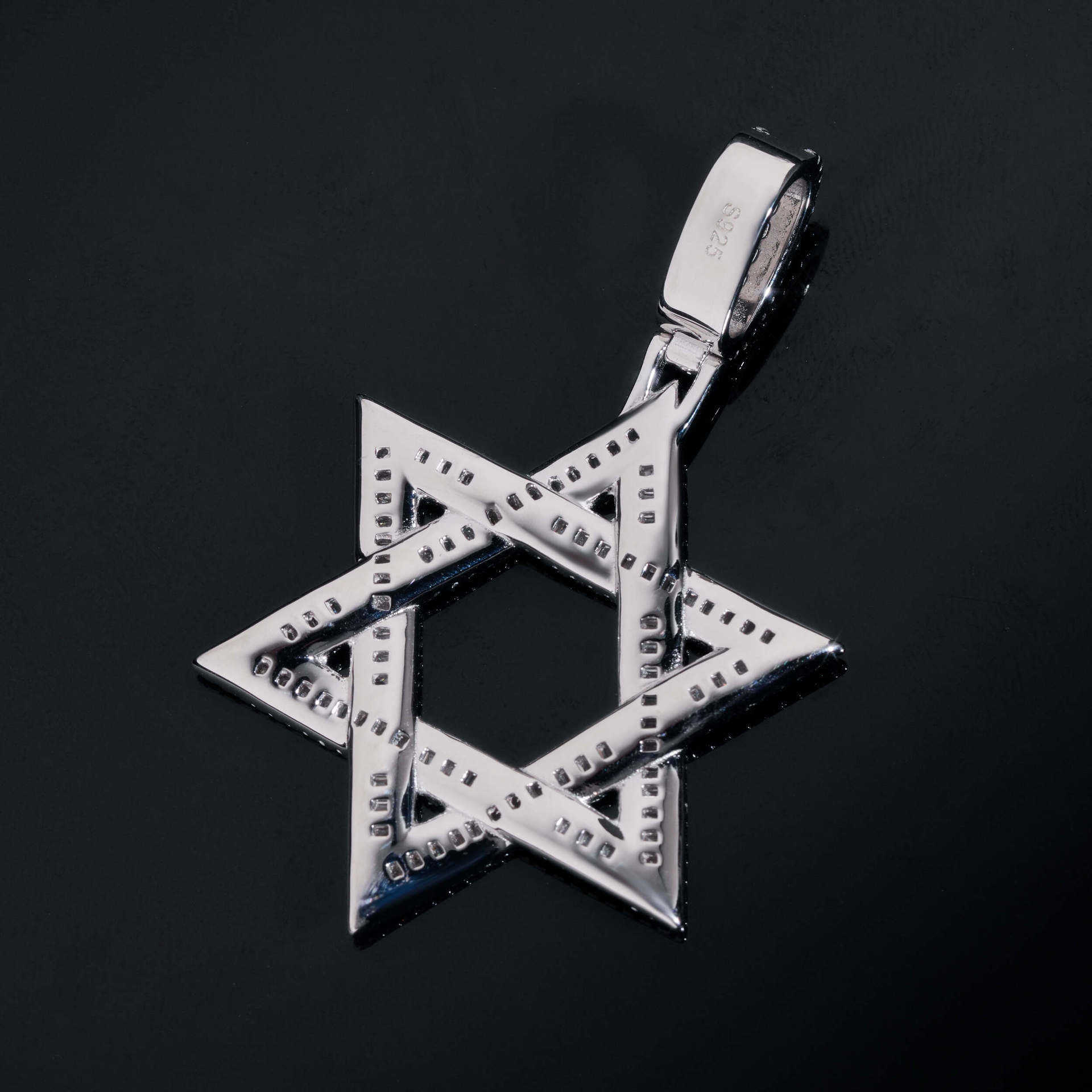 Diamond Hair New S925 Silver Set D-Color Moissanite Star Pendant Hip Hop Pendant Can Thread Through Tennis Chain