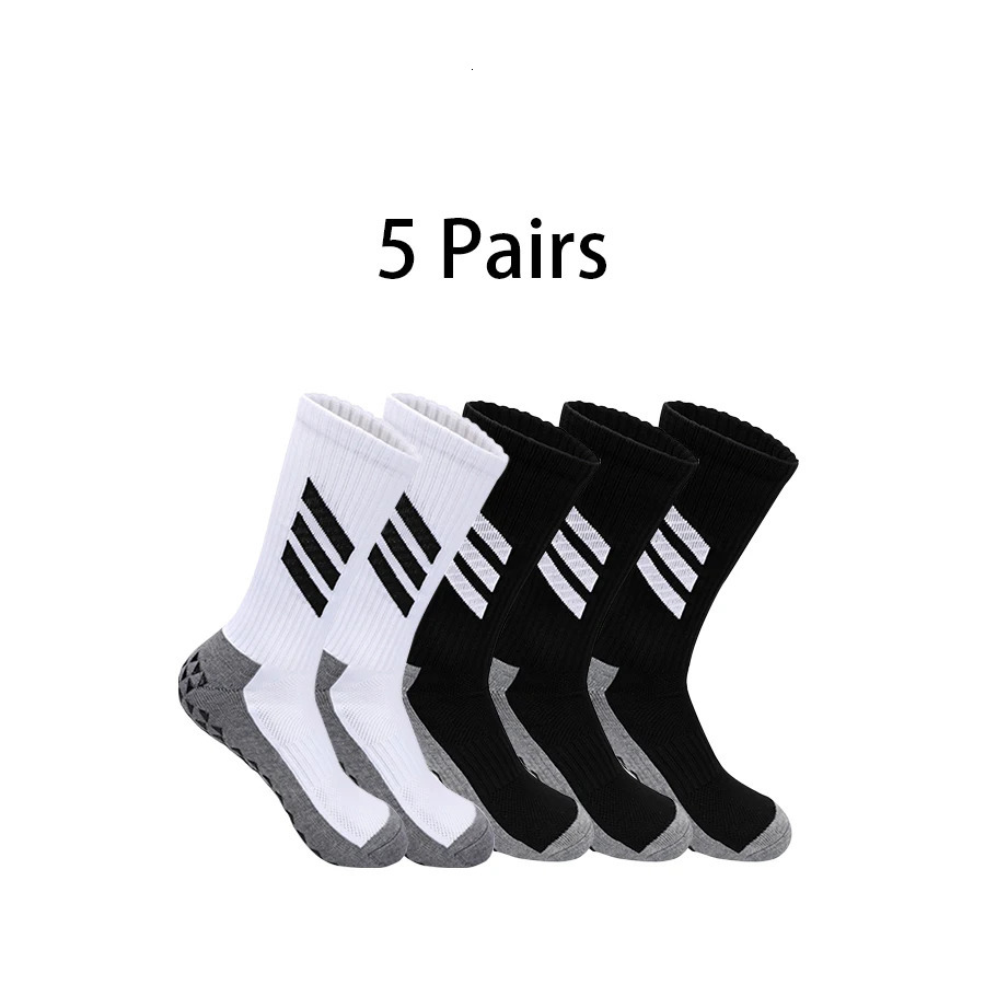 5 Pairs Football Socks Grip Anti Slip Soccer Socks Sports Men Women Baseball Rugby Socks Womens Yoga Socks Cycling Socks 250214