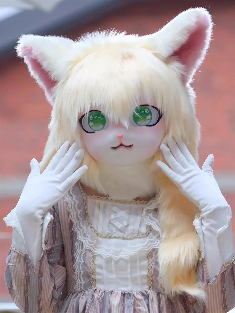 Headset Furry Kig Cosplay Mask Paw Head Base Comiket Furry Fursuit Kigurumi Animal Cat Rabbit Doll Beast Costume 250213