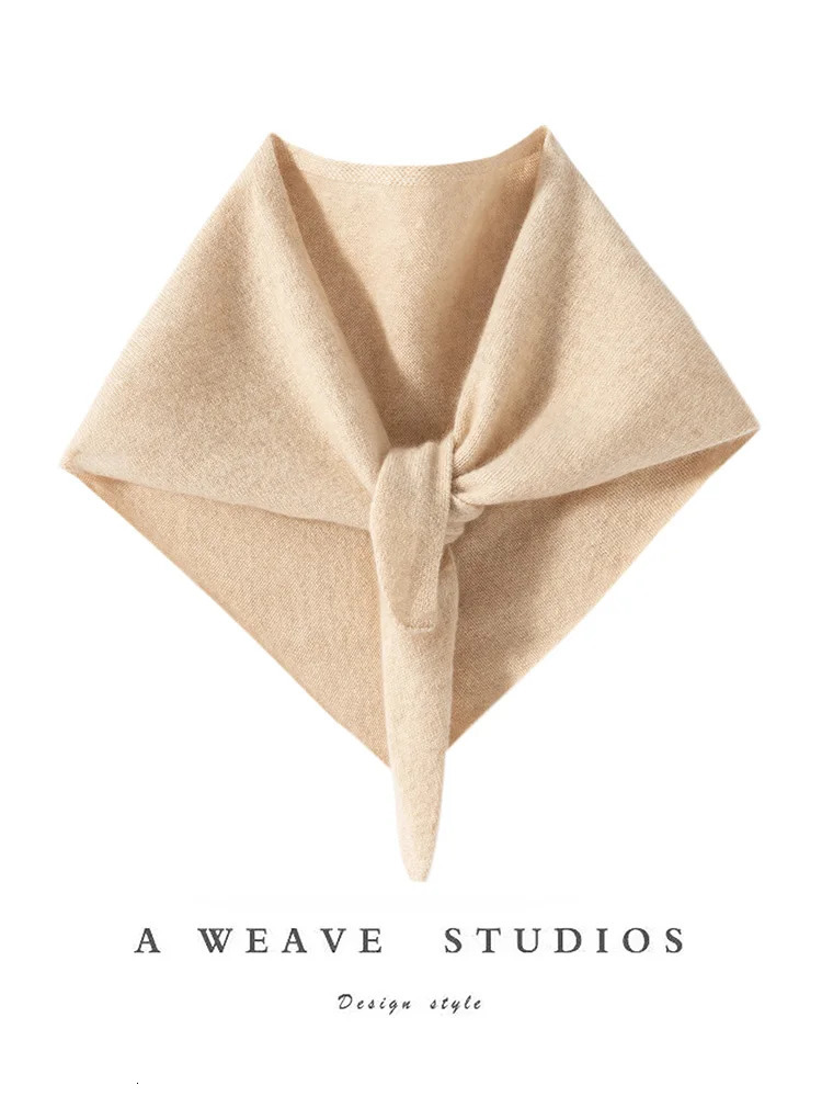 ADDONEE Womens Triangle Scarf 100% Cashmere Knitted Spring and Autumn Simple Style Scarf High Quality Soft and Comfortable Cashmere Scarf 250213