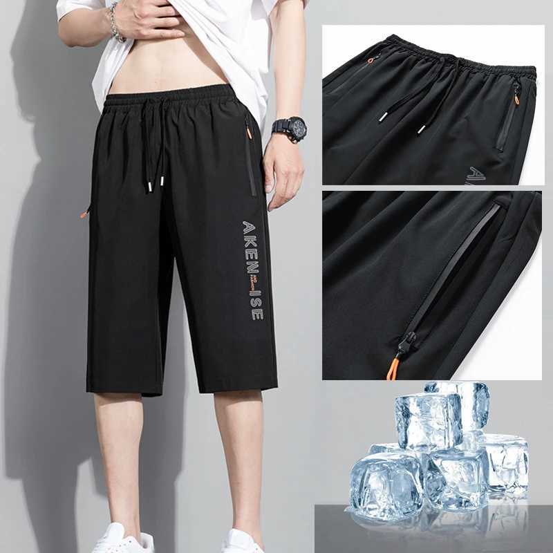 New Fashion Sports Shorts Men Elastic Waist Shorts Male Breathable Quick Dry Comfortable Mens Short Pants Men Bottom Black XXXLXJ250213
