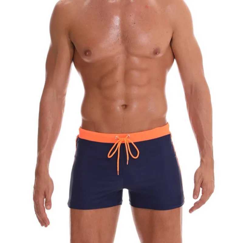 Sports Mens Boxer Shorts Plain Color Fake Beach Stitching Nylon Comfortable Fashion Lace-up Swimming Trunks Men W250214