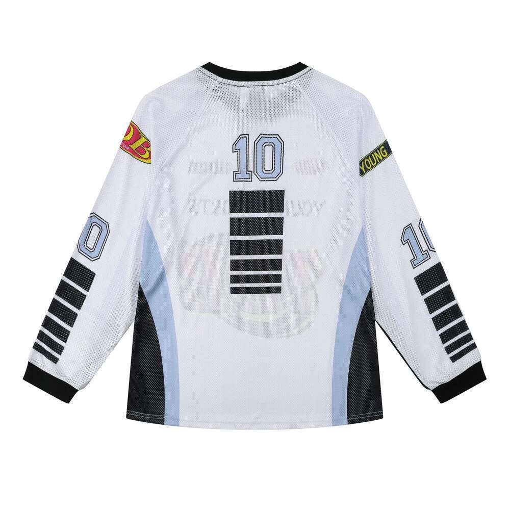 Contrast Color Sports Baseball Tshirts For Men And Women Pullover Breathable Mesh Long Sleeve Tees Oversized Loose Fall T-Shirt