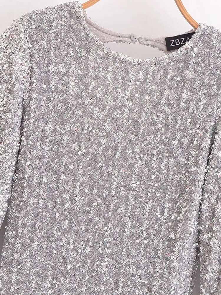 2025 Women's Sequin Mini Dress Fashion Long Sleeve Elegant Short For Women Sexy Backless Party Dresses