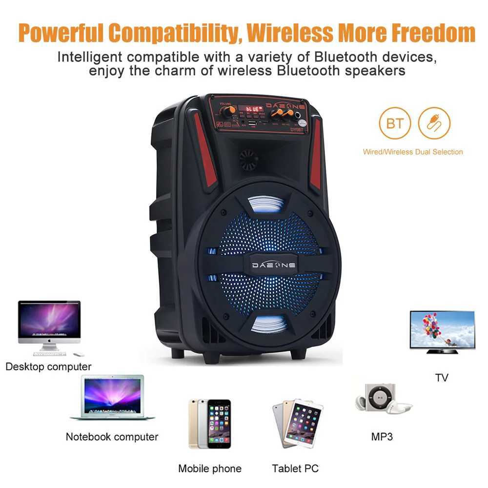 81000W Portable Speaker Heavy Bass Sound System Party DJ With Remote and microphone Led Light USB TF Subwoofer Z250214