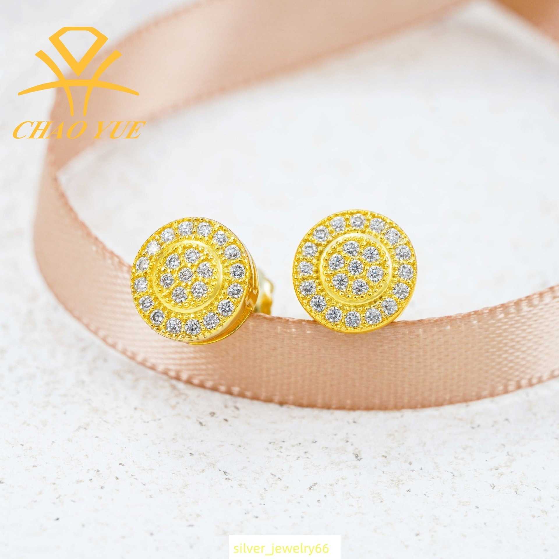 Fashionable 925 silver vv vs moissani personalized niche earrings for men and women light luxury trendy style