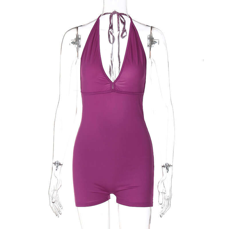 European American style women's summer products fashionable and sexy backless pleated lace up jumpsuit wholesale 2025 new casual versatile fashio