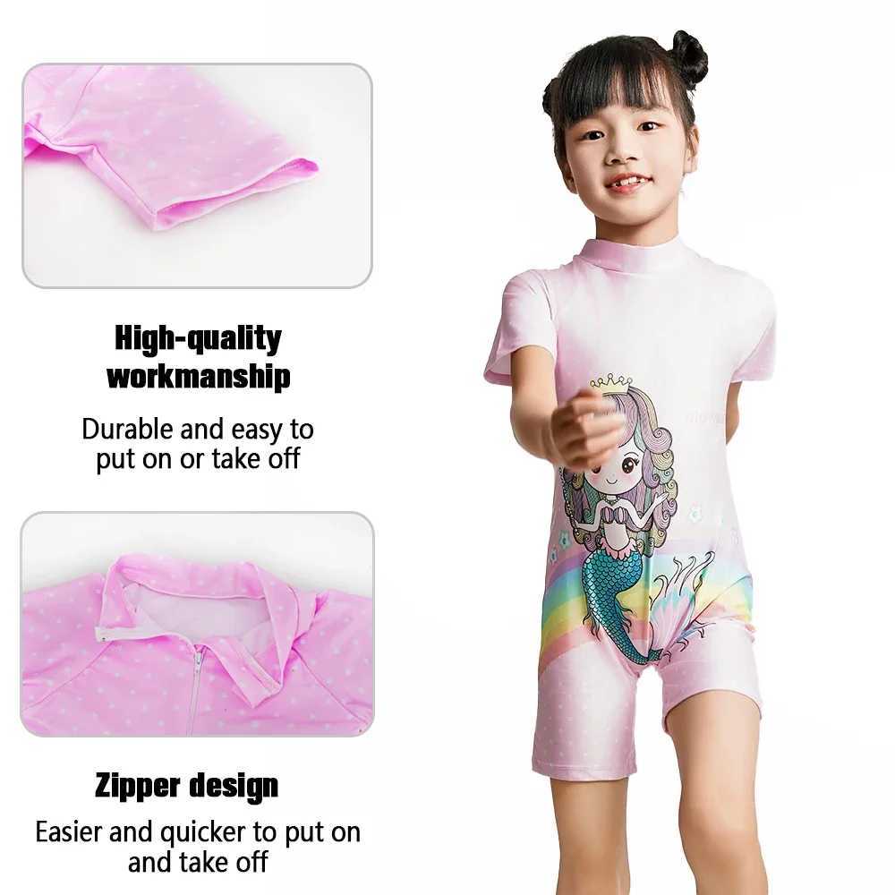 2025 New Cute Swimwear Girls Children One-piece suit Kids Swimming Costume Protection Light Breathable Swimming Set Z250214-1