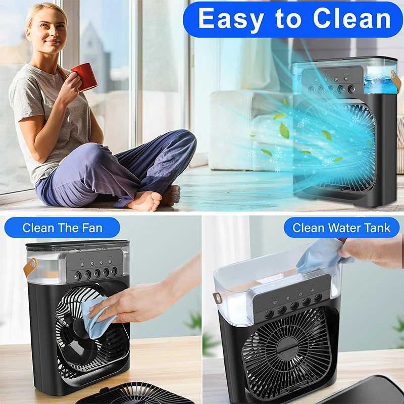 4pcs touch button USB 5V mobile cooling fan 600ml ice cube desktop water cooler Z250324