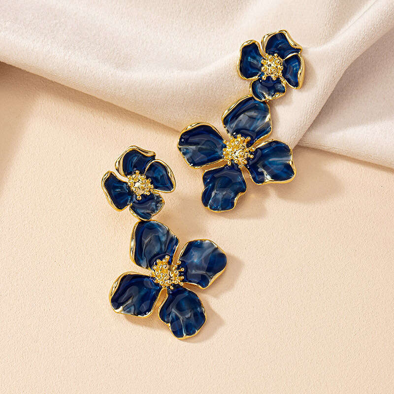 Fashionable temperament enamel drop glaze double wer earrings, and earrings for women