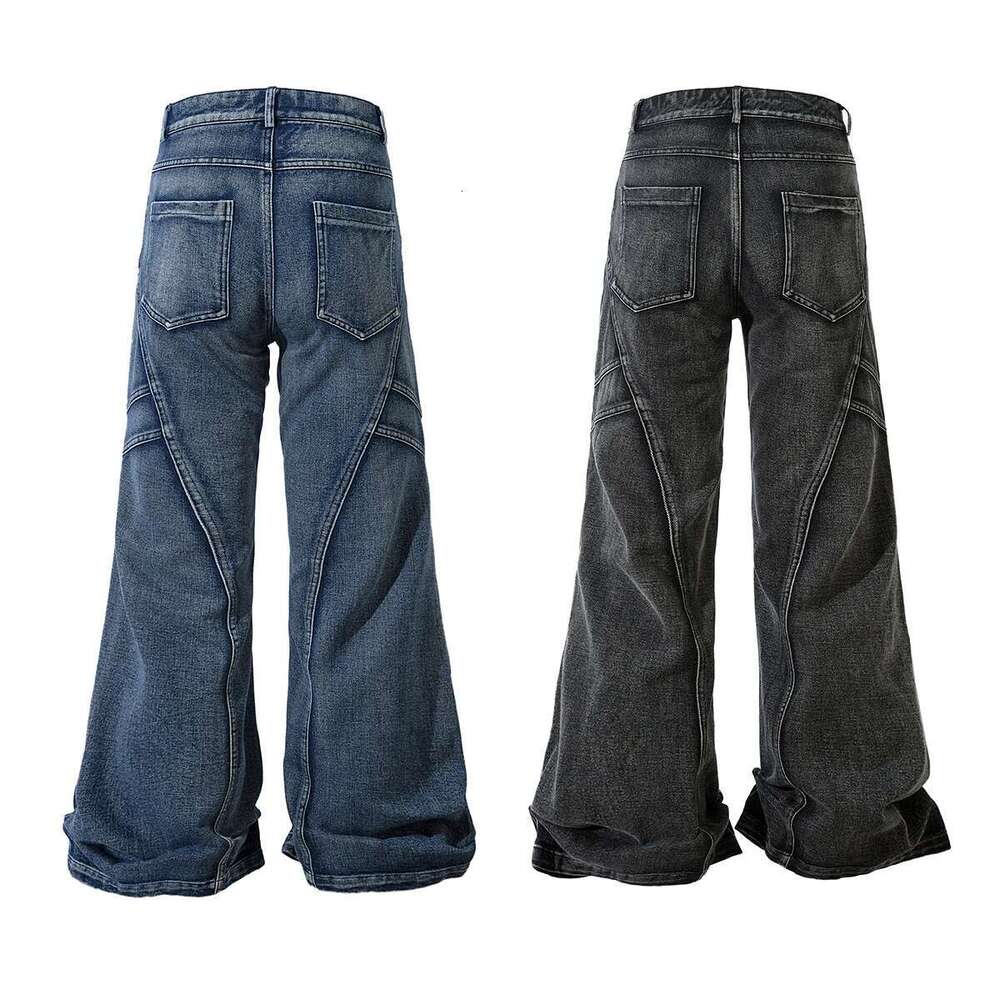 Streetwear Washed Vintage Casual Baggy Men's Jeans Straight Solid Loose Ropa Hombre Denim Trousers Oversized Cargo Pants