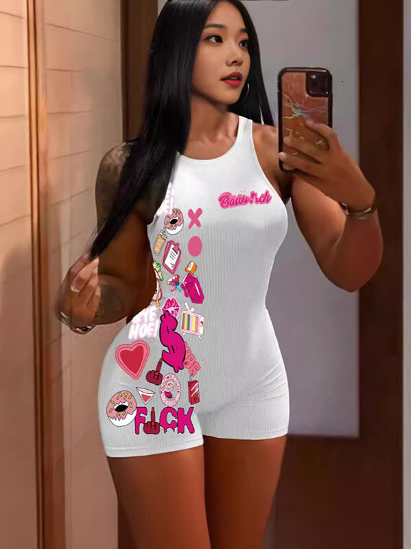 2025 Summer XS-XL Designer Womens Jumpsuits Sexy Printed Bodysuits Fashion Rompers