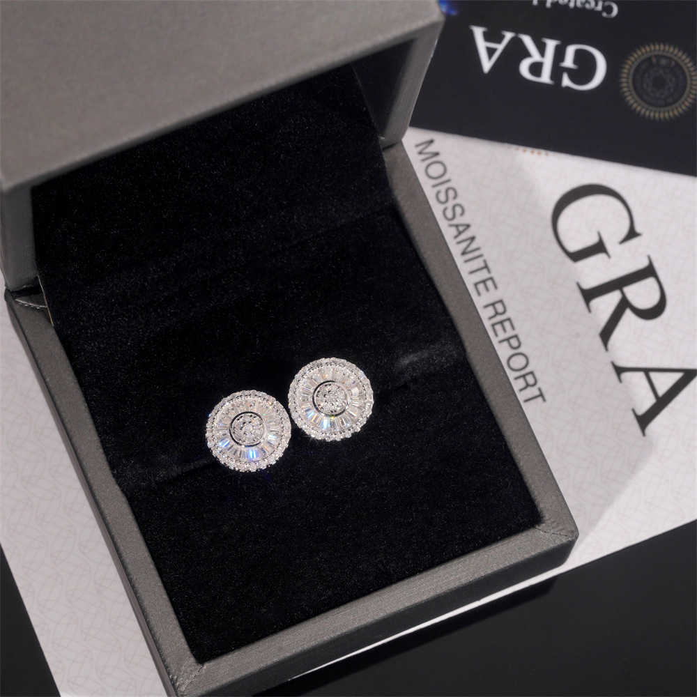 Super Yue Luxury Round Earrings 925 Pure Silver vvs vs Moissanite Full Diamond Ladder Square Ice Crystal Classic Eternal Earrings
