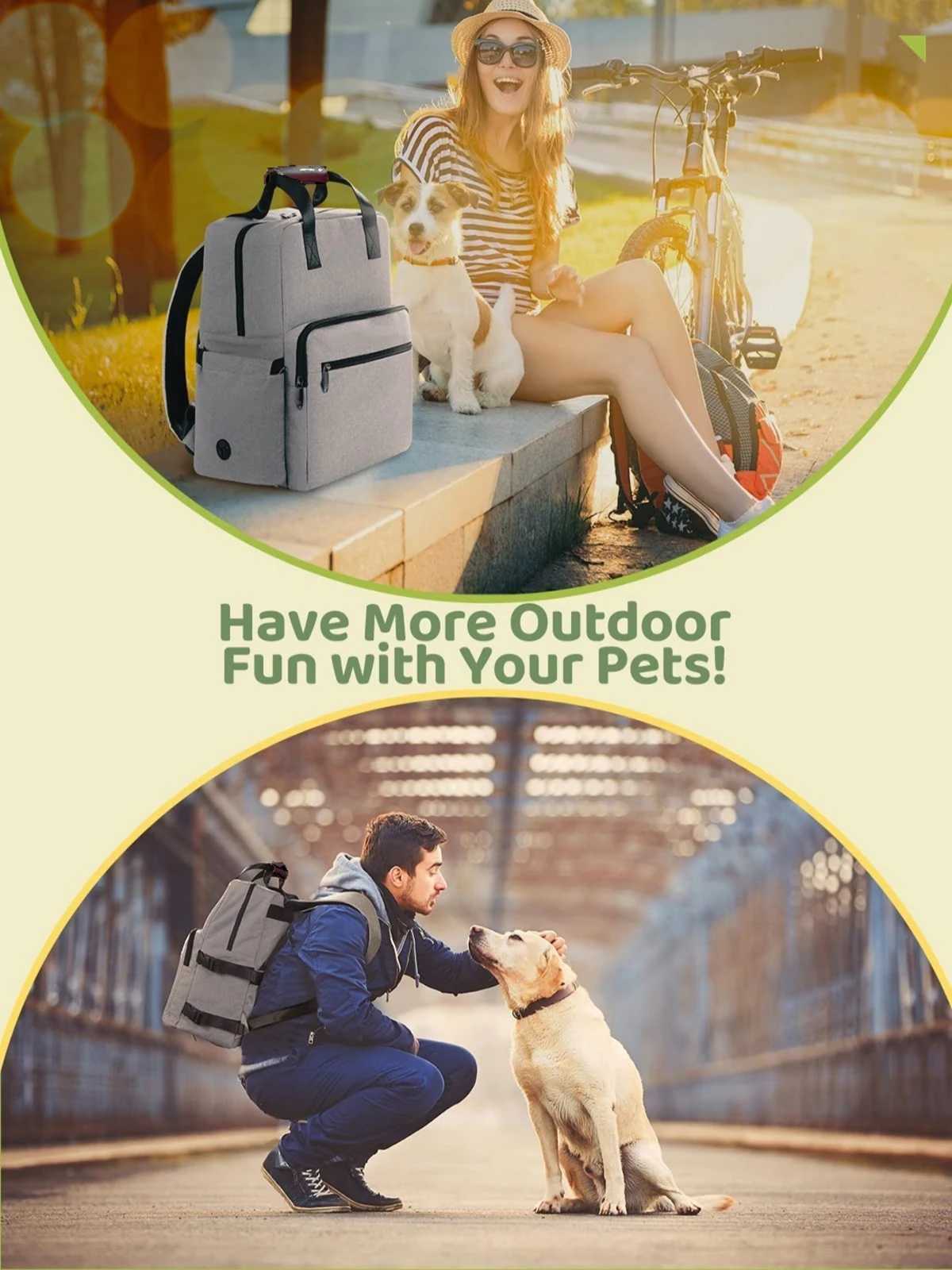 Others Dog Carrier Pet Supplies Backpack Dog Cat Food Diaper Storage Backpacks Weekend Outdoor Large Capacity Tote Bag with Water Bowl Containers H250