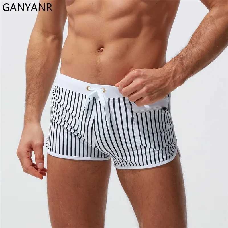 GANYANR Swimming Trunk Swimwear Mens Swimming Swimsuit Short Swimsuit Short Swimsuit W250214