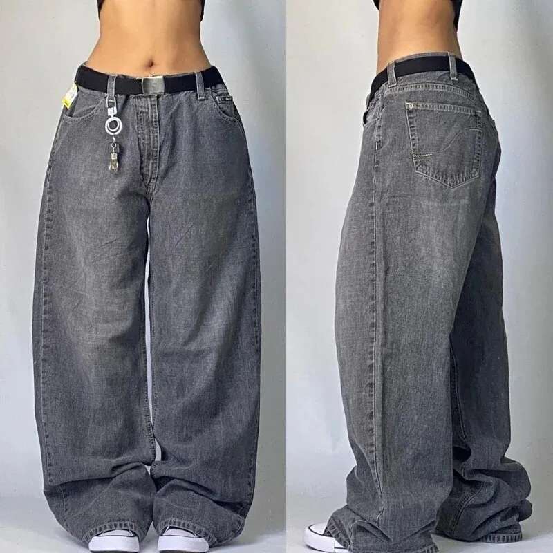 Streetwear Fashion New Multi-Pocket Washed Baggy Jeans Men And Women Hip-Hop Haruku Casual Gothic High Waist Wide Trouser