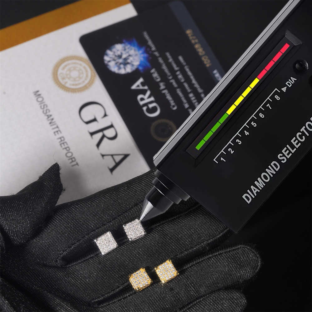 Princess Fang fashion earrings hot selling new 925 silver vvs vs moissanite simple earrings mens and womens jewelry