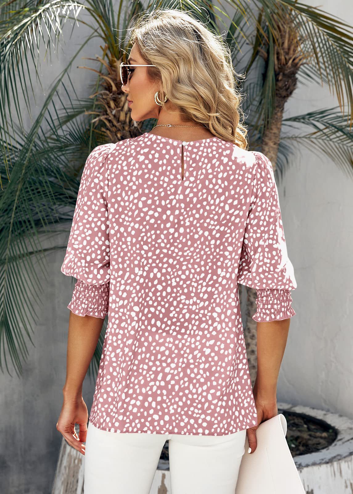 2025 Summer New Loose Printed Short Sleeve Top Round Neck Chiffon Shirt for Women