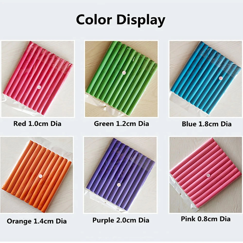 42 Pcs/Lot Heatless Curling Rod Soft Sponge Hair Curler Roller Foam Bendy Twist Curls Tool DIY HairStyling Hairdressing Tools 250214