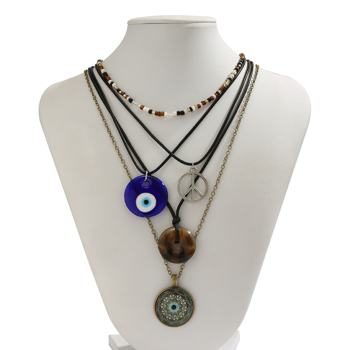 fashion Devil Blue Eyed Jewelry Women's Versatile Beaded New Chinese Ethnic Style designer Necklace