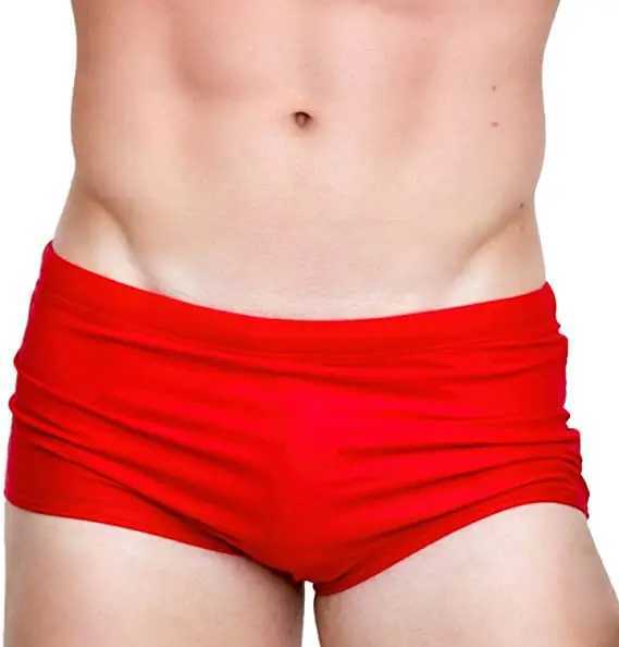 BOYTHOR Brand New Mens Swimming trunks Custom-made Plain Boxer Shorts Sexy Small Waist Sexy Small Waist Plus-size W250214