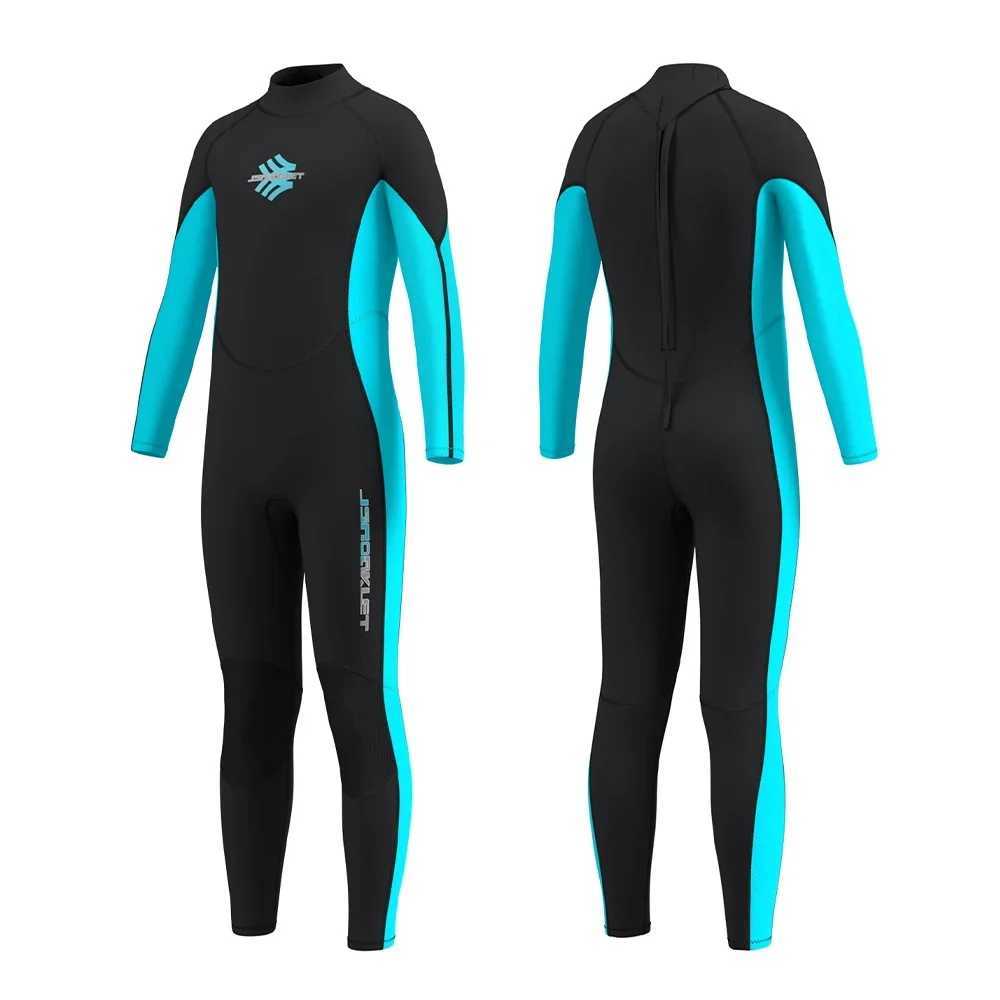 Kids Girls Boys 3mm Neoprene Wetsuit Childrens Thermal One-Piece Back Zipper For Water Sports Snorkeling Swimming Surfing Z250214