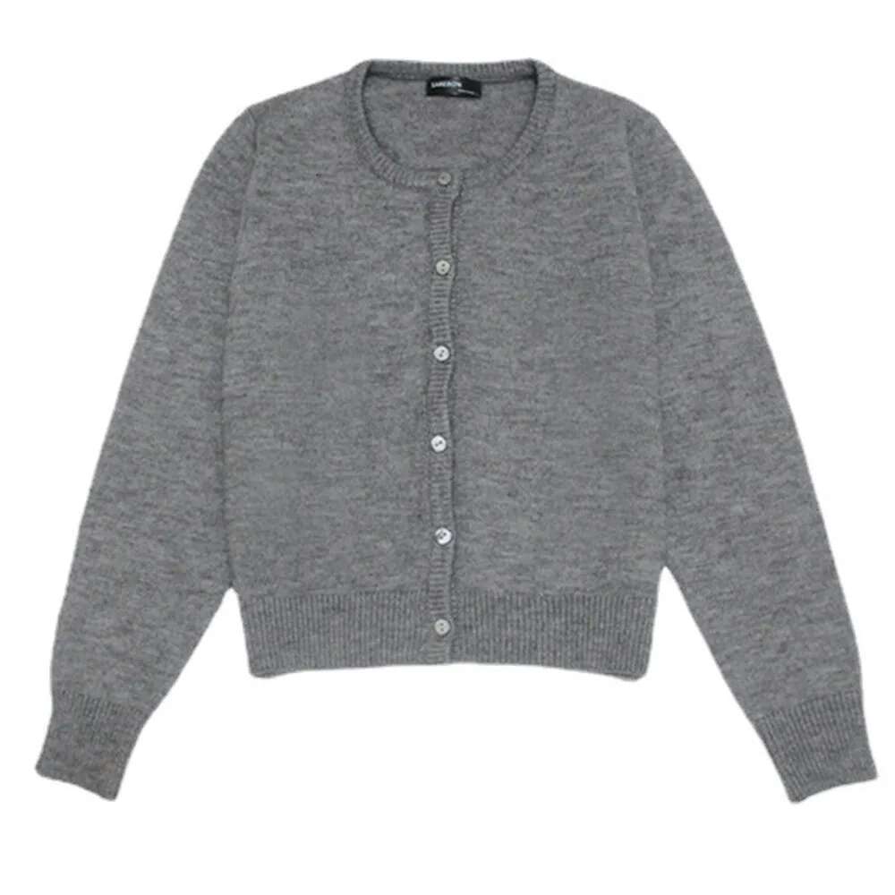 Women's Gray Button Down Lightweight Knit Cardigans Cashmere Sweaters Black Fall Long Sleeve Ladies Tops