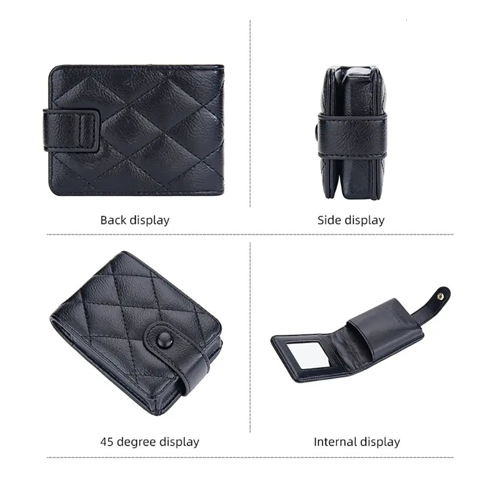 PU Leather Lipstick Bag High-quality Mini With Mirror Lipstick Pouch Snap Button Lipstick Storage Case 250207