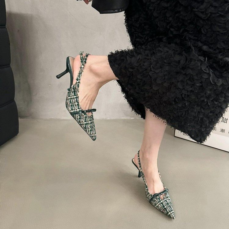 2025 hot new free shipping designer shoes for womens dress shoes green black purple beige Spring new slim heel high-heeled sandals