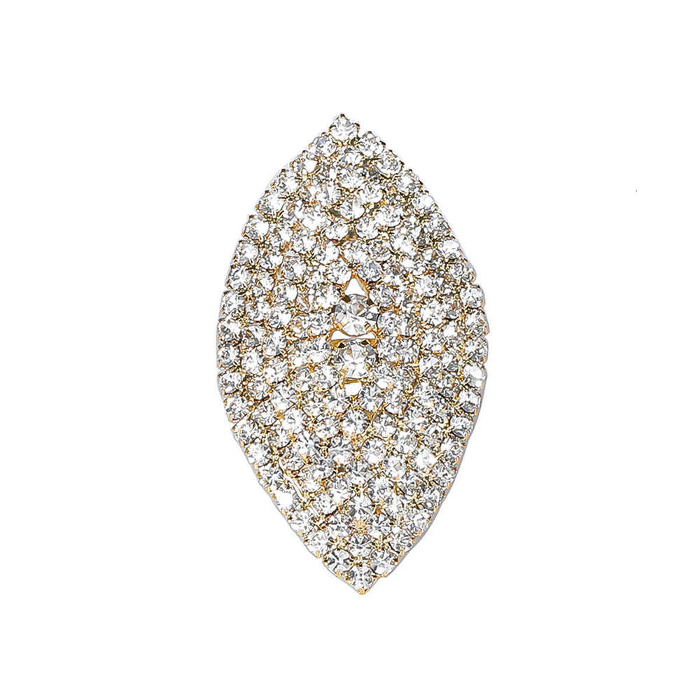 Geometric rhinestone with feminine charm and sparkling full diamond opening for adjustable ring bracelets