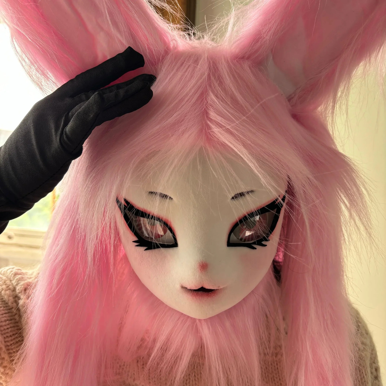 Fursuits Head Rubbit Bunny Kigurumi Headsets Furry Cosplay Costumes Comiket Furries Partial Fursuit Fluffy Lolita Party Costume 250213