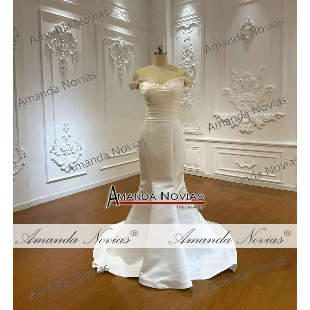 Custom Stylish Off Shoulder Mermaid Spot With Detachable Skirt Wedding Dress