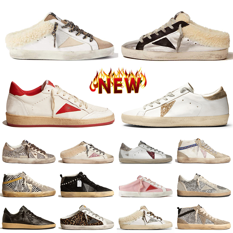 Luxury Slippers Leather Casual Designer Dirty Star Shoes Womens Mens Platform Vintage Sneakers des chaussures Silver Glitter Stars Loafers Shoe dhgate Trainers