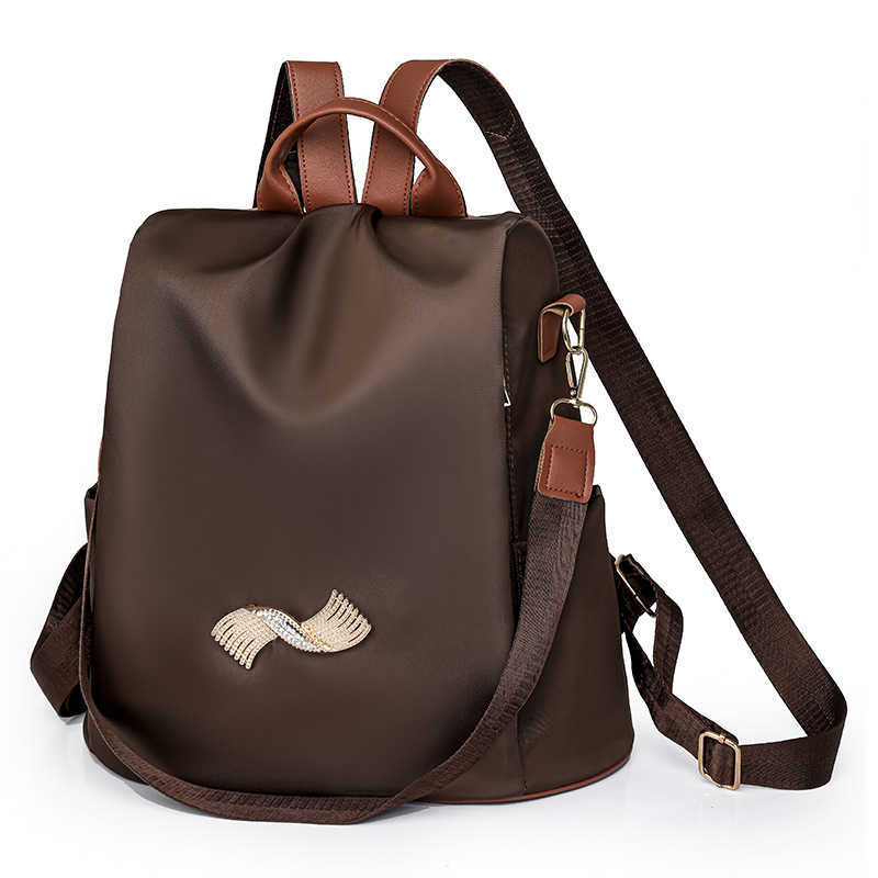 Anti theft backpack for women new trend simple contrasting color large capacity casual womens backpack womens bag