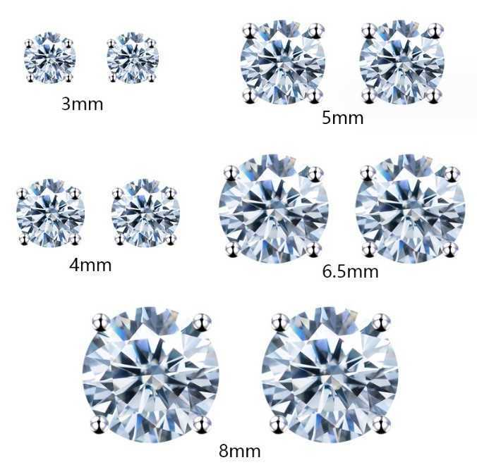 Hot selling 925 silver ear nail with four claws craftsmanship inlaid with a single D-color moissanite simple for both men and women