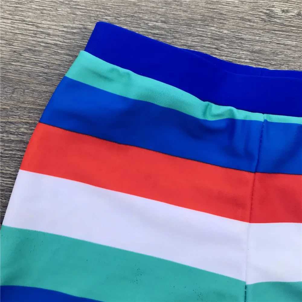 New Summer Boy Trunks For Swimming Colorful Striped Bathing Suit Children Swim Shorts Baby Boys Beach Swimwear Kids Clothing W250214