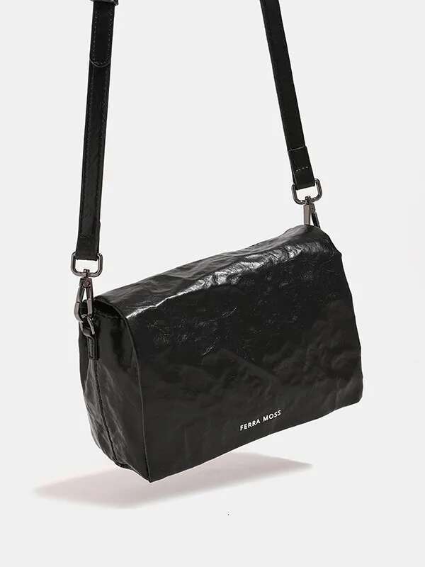 2024 New Pleated Flap Small Square Fashionable All-Match Single Room High-End Women's Crossbody Bag