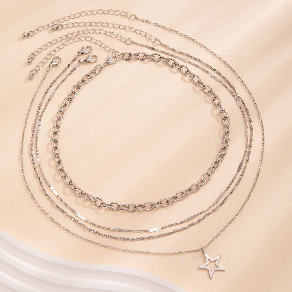 fashion Jewelry minimalist versatile set, star necklace, sweet and cool thin chain, Woman metal necklace