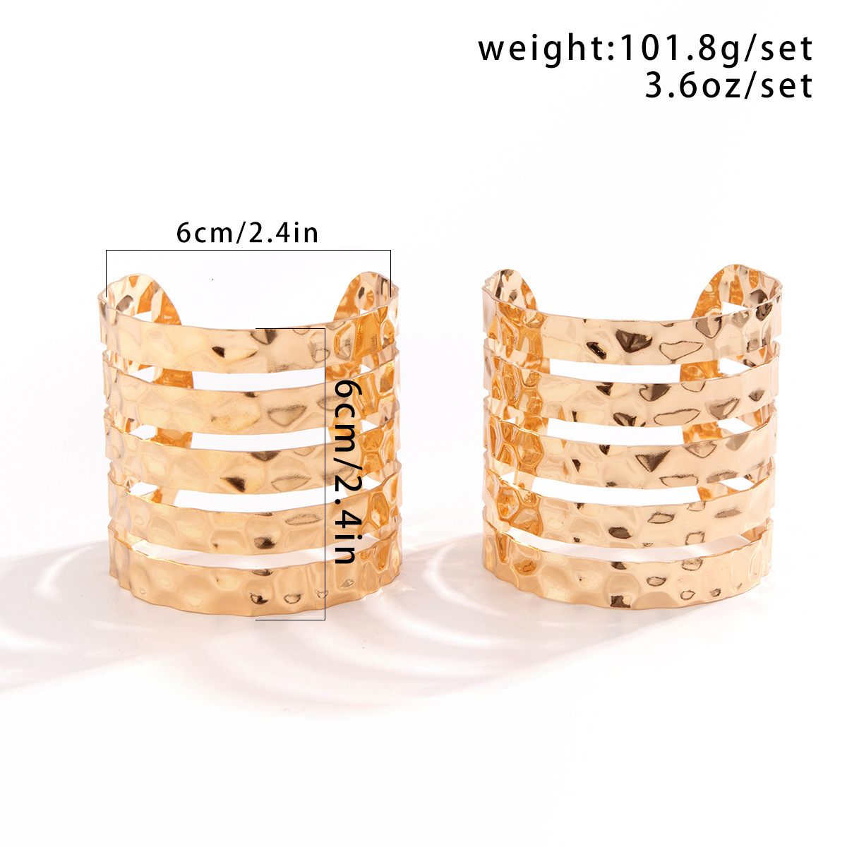 fashion Exaggerated punk wide face geometric with exaggerated accessories, liquid tapping pattern, hollowed out Woman es, and opening bracelet