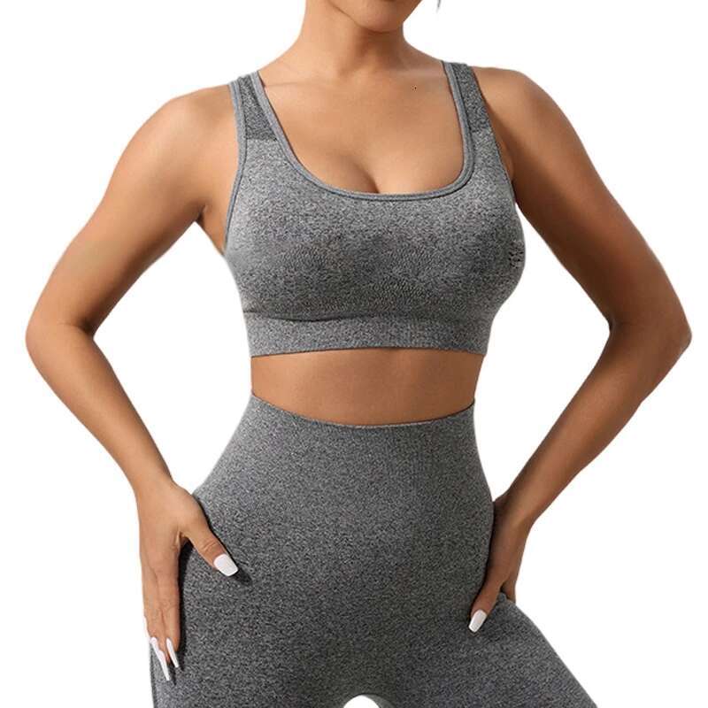 Women 2 Piece Stretchy Sports Bra And High Waisted Seamless Workout Shorts Sets Gym Clothes