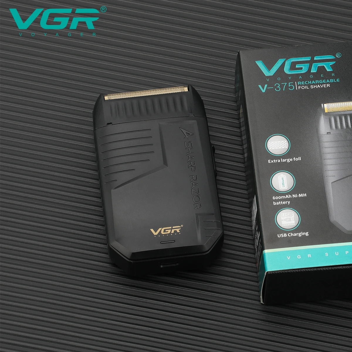 VGR Razor Rechargeable Razor Professional Beard Trimmer Electric Trimmer Reciprocating Shaver Finishing Shaver for Man V-375 250211