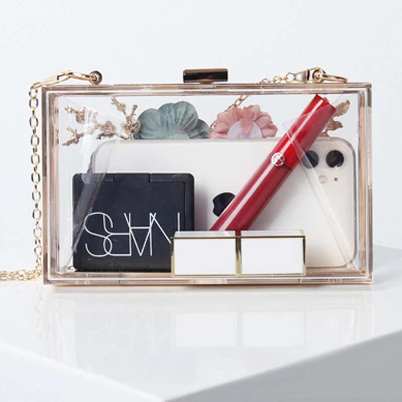 Transparent Purse Women's Shoulder High Quality Wers Handbag Evening Clutch Clear Acrylic Designer Ladies Bag