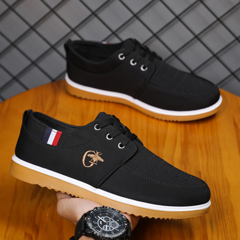 2025 Spring New Breathable Leisure Anti Slip Canvas Shoes Outdoor Sports Men's Work Running Shoes Design Korean Versatile Fashion Shoes