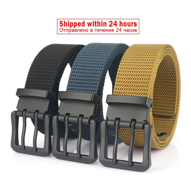 MEDYLA Fashion Classic Canvas Belt Men Metal Double Pin Buckle Casual Strap Belt for Men High Quality Strap MN3008 250213
