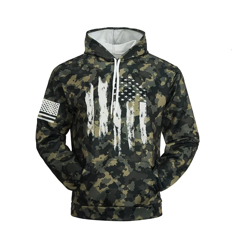 American Flag Camouflage Hoodie Men Clothing 3D USA Patriotic Printed in Hoodies Women Harajuku Fashion y2k Pocket Pullover 250213