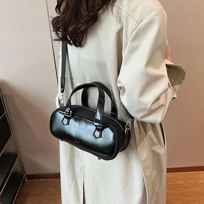 Patchwork Women Top-Handle Bags Soft PU Leather Commute Shoulder Crossbody Bag 2024 Winter Latest Trendy Fashion Handbags