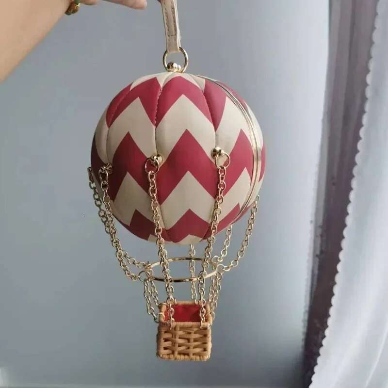 Creative Hot Balloon Ladies Single Shoulder Chain Hand-held Magnetic Button Euramerican Skew Leather Women Bag