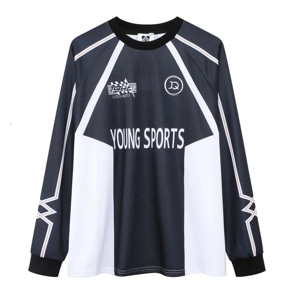 Contrast Color Mens Sports Baseball Tshirts Pullover Breathable Mesh Long Sleeve Tees Crew Neck Oversized Loose Autumn T-Shirt